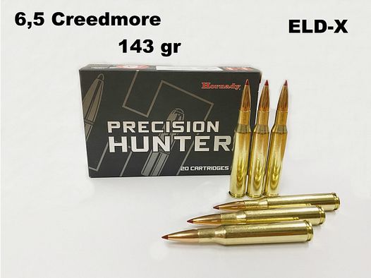 Munitions Hornady 6,5 Creedmore PRECISION HUNTER ELD-X 143 gr