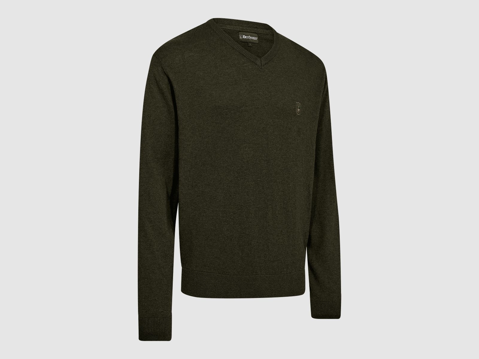 Deerhunter Harrington knitted pullover with V-neck for men Forest Ember Melange S