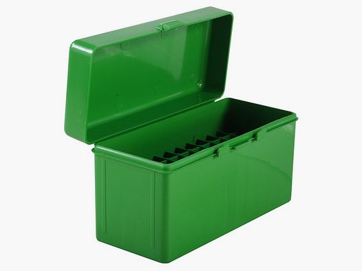 MTM pudełko na naboje RL-60-10 zielone z klapką na 60 nabojów .270 i inne.