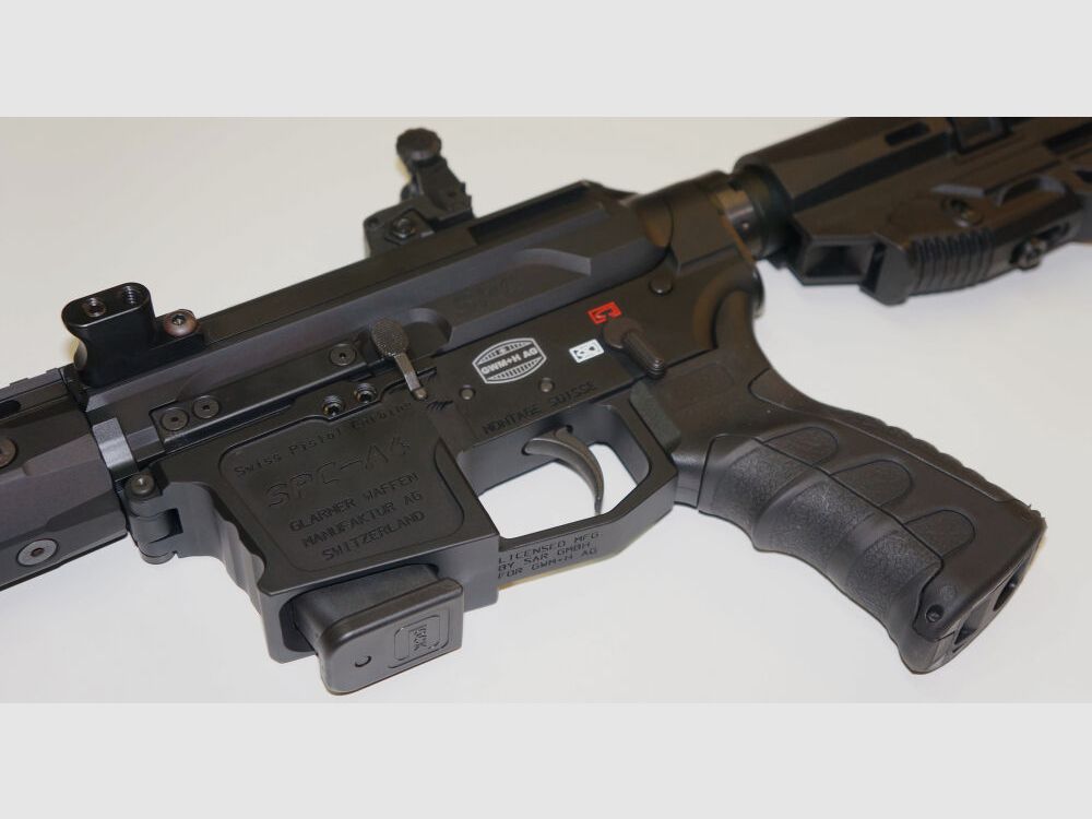 Schwaben Arms GmbH/GWMH Selbstladebüchse GWMH SPC-HUNTER A4 10" (SWISS PISTOL CARBINE) BLACK Kal.9x19 AR15 Glock Magazin