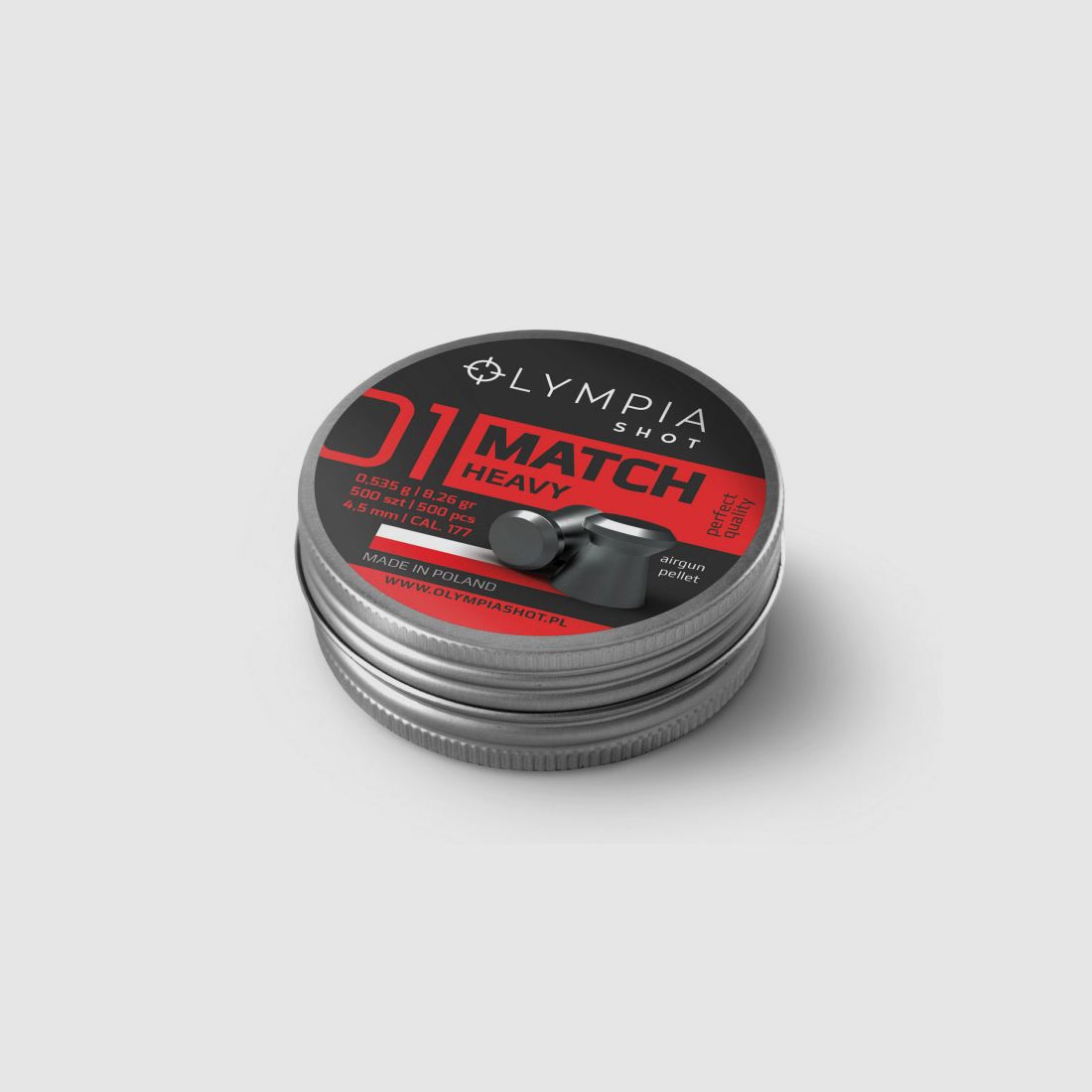 Flachkopf Diabolos Olympia Shot Match Heavy Kaliber 4,5 mm 0,535 g glatt 500 StĂĽck