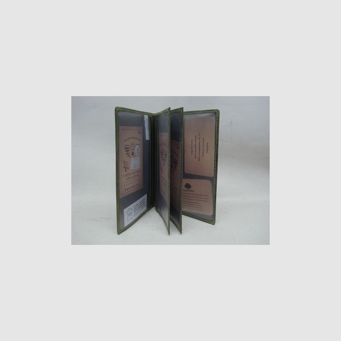 Jagdscheinetui Hirschmotiv - 6 Fächer, oliv