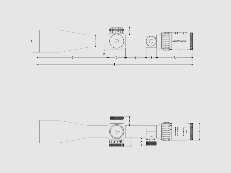 Schmidt & Bender PM II High Power LP 5-45×56 -P4FL 1cm ccw DT27 MTC LT / ST ZC CT RAL8000, image 3 of 3
