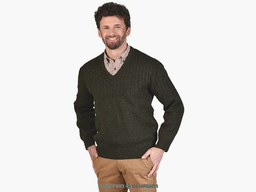 Shooter King Pullover Hunter V-Hals Grün Melange
