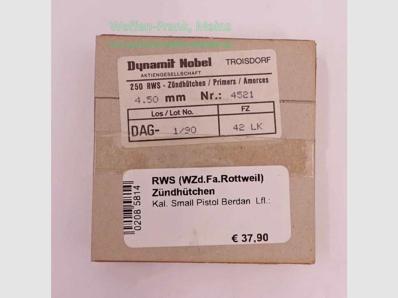 RWS (WZd.Fa.Rottweil) Zündhütchen