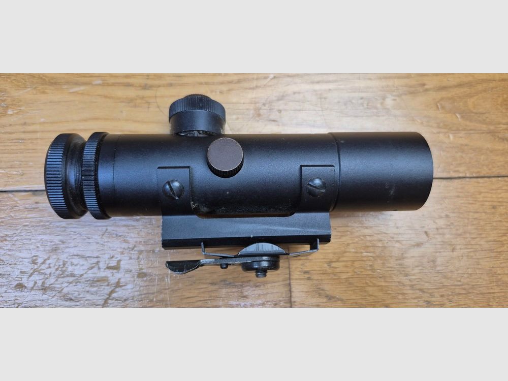 Schöne und seltene Colt-Zielfernrohr für M16 – „Echtes“ Colt-Zielfernrohr im Militärtyp – Herstellung Hakko für Colt in den 70/80er Jahren – AR15-Plattform Made in Japan – Vergrößerung 4×20 – Befestigung passend für M16-Griff – TBE+++, Bild 9 von 11
