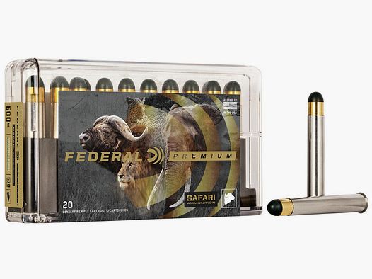 Federal Premium Safari Woodleigh Hydro Solid .500 NE 500GR solid RN 20 cartouches