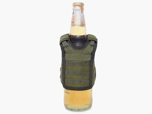 Mini protective vest for beer bottle / wine bottle / thermos bottle - olive