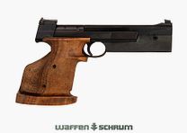 Hämmerli 208 .22lr, poignée sportive droite, 2ème chargeur, diverses pièces de rechange, mode d'emploi, longueur du canon : 150 mm