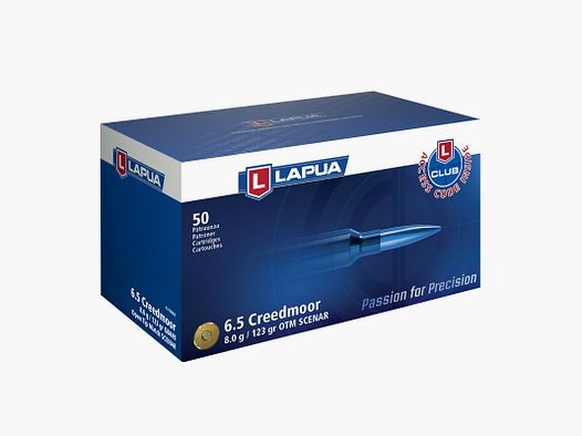 Lapua 6,5mm Creedmoor 123GR Scenar 50 Patronen