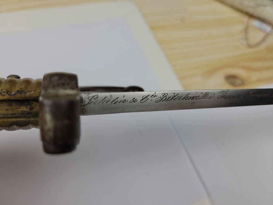 Rare sabre baïonnette Chassepot mod. 1866 – Stehelin & Cie – au numéro – excellent état Une des plus rares, image 13 sur 14