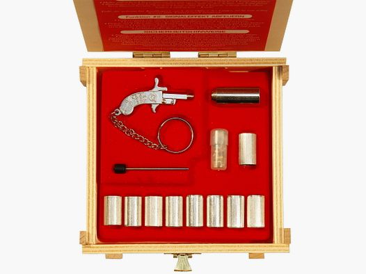 BERLOQUE Pistole 24-Karat-vergoldet mit passender Holzkassette
