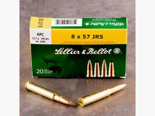 Kal. 8X57 JRS Sellier & Bellot HPC 196 Granen verpakking van 20 st.