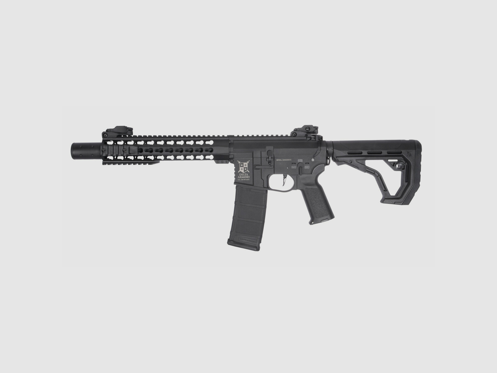 AR15 KeyMod 10 pollici PREDATOR CHARLIE EAGLE ETU Nero S-AEG Fucile Airsoft Libero da 18 Anni | Delta Armory