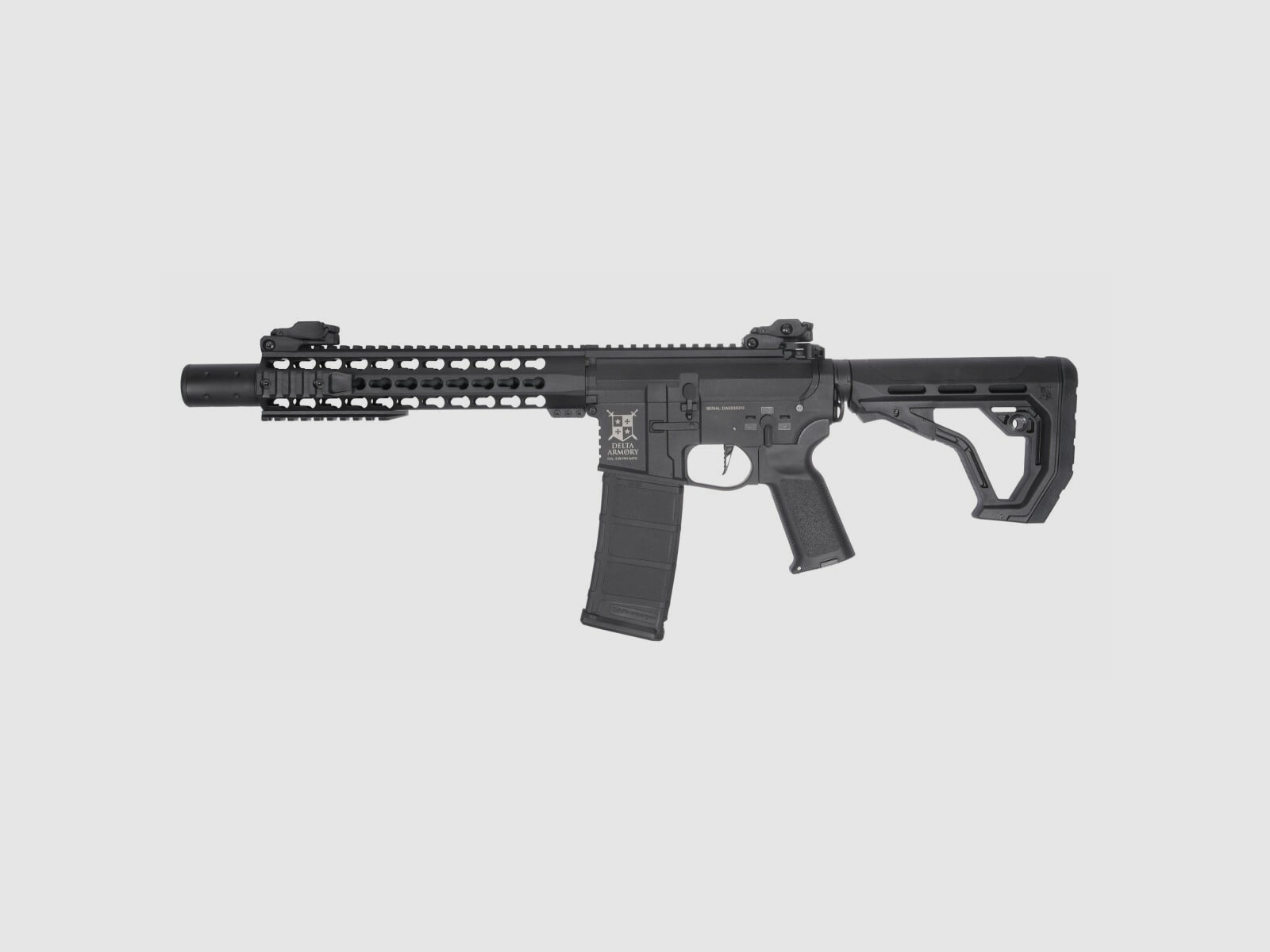 AR15 KeyMod 10 Zoll PREDATOR CHARLIE EAGLE ETU Schwarz S-AEG Softair Gewehr Frei ab 18 Jahren | Delta Armory