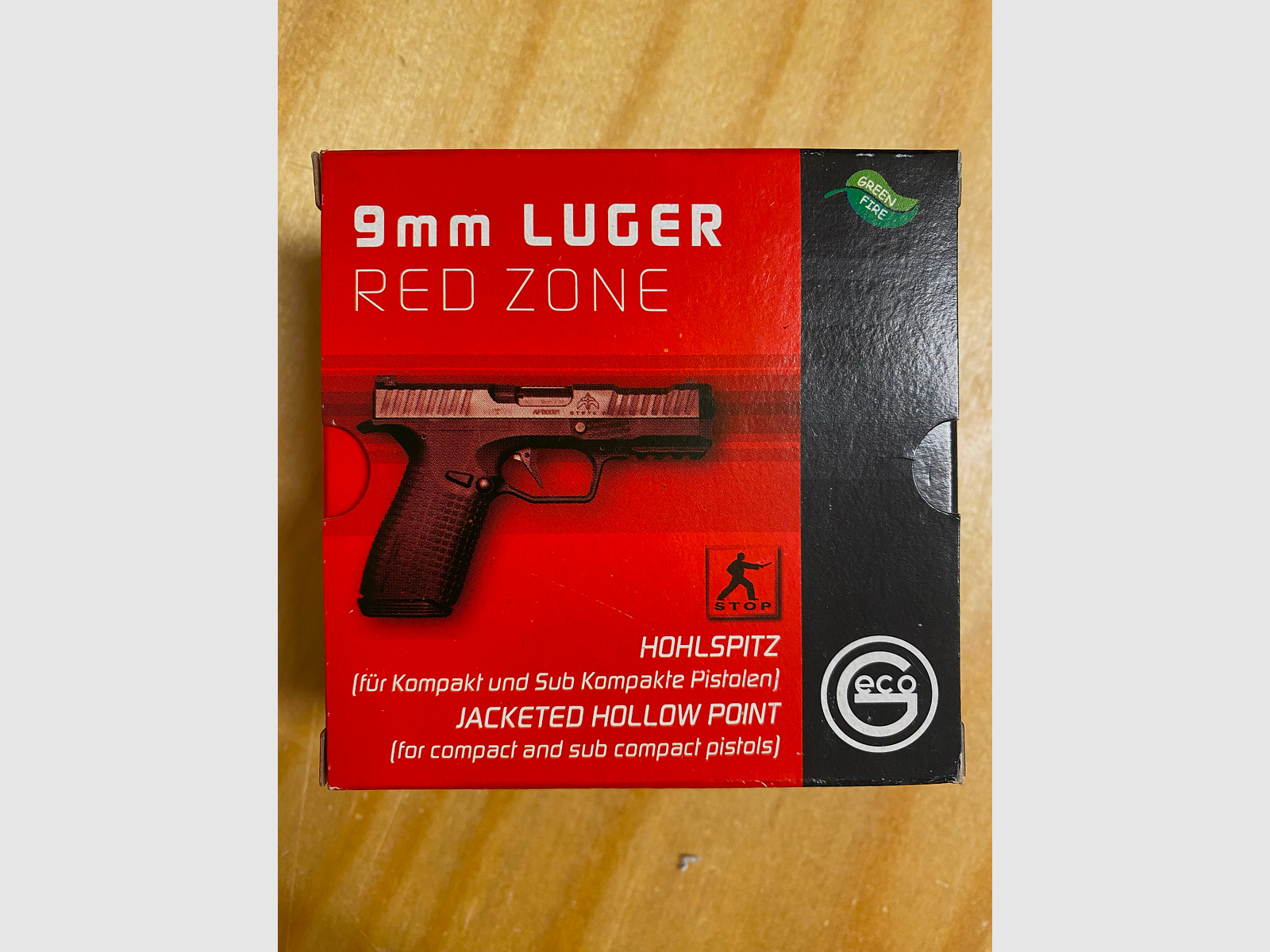 9mm Luger Hohlspitz GECO Red Zone Fangschuss Präzision Munition