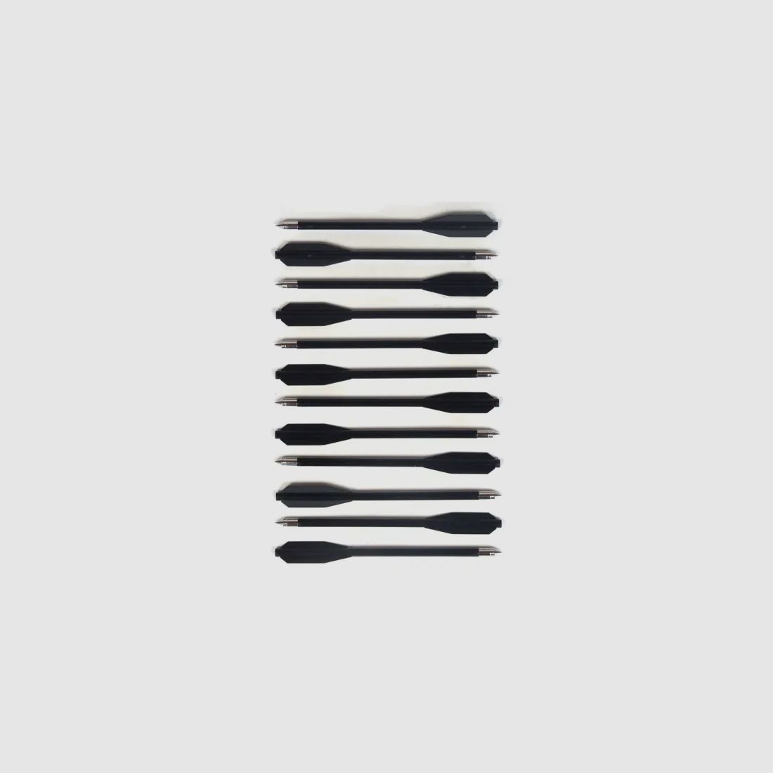 12 pcs. pack of plastic arrows for crossbows 50lbs, color: black