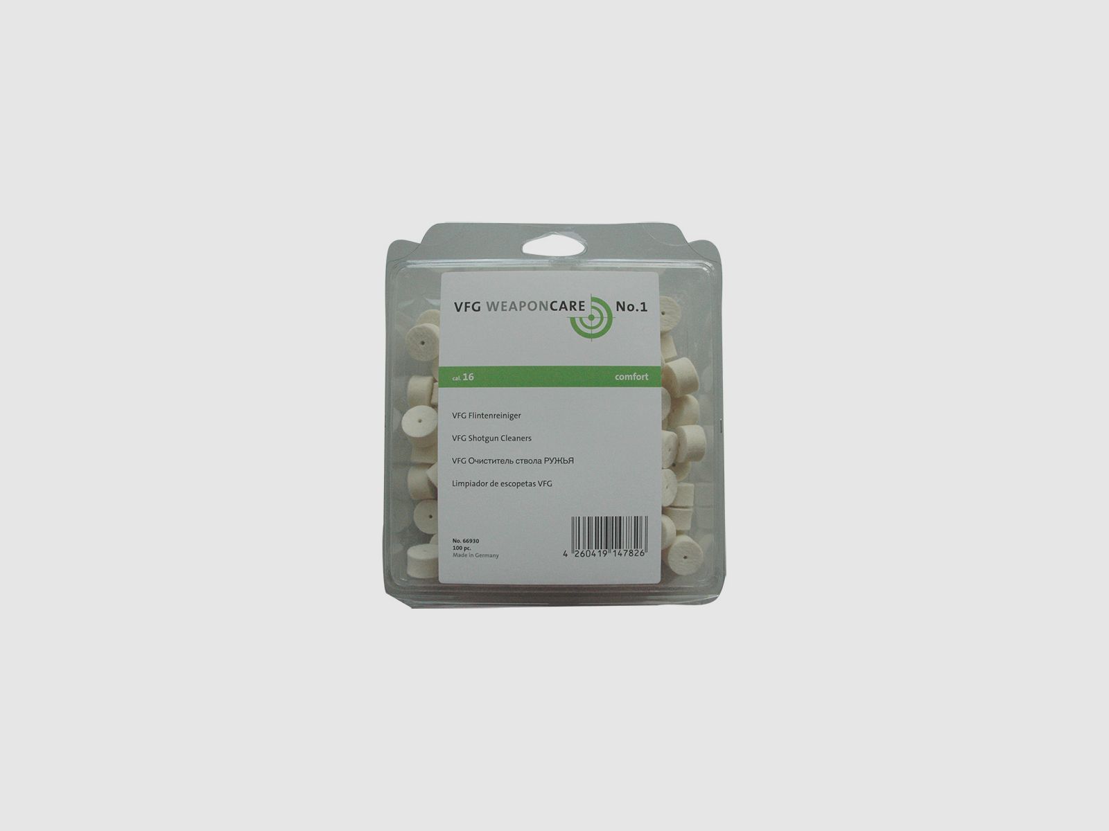 VFG shotgun felt cleaner 100 pieces cal. 16