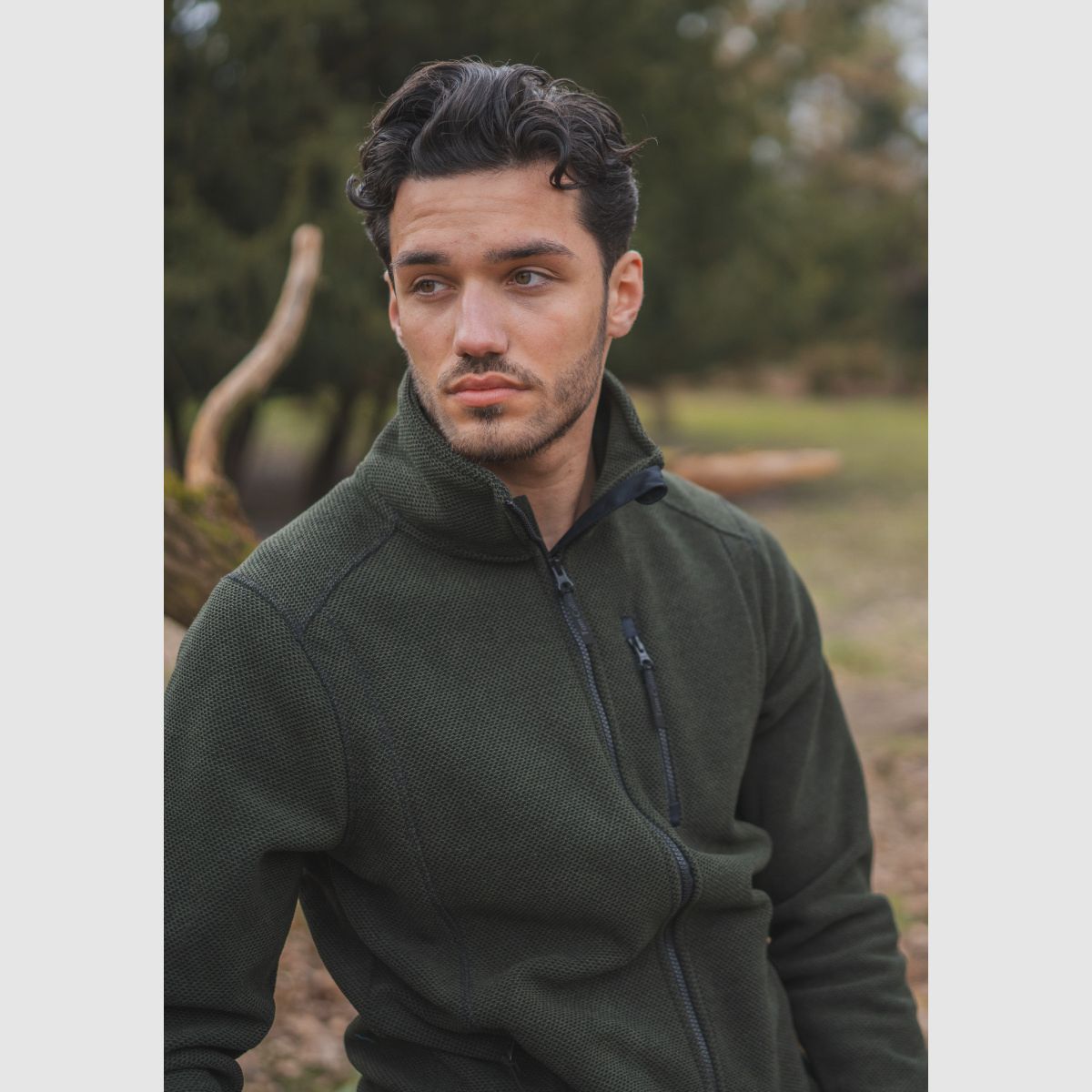 TOM COLLINS Herren Piqué Jacke Oliv