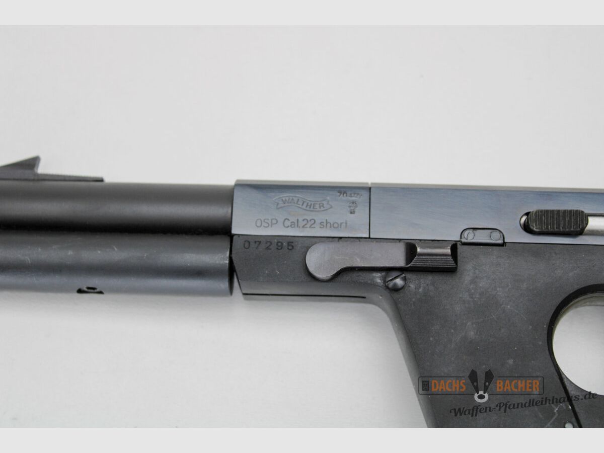 Pistole Walther OSP Kal. .22kurz Griff 80-90mm 2tes Magazin