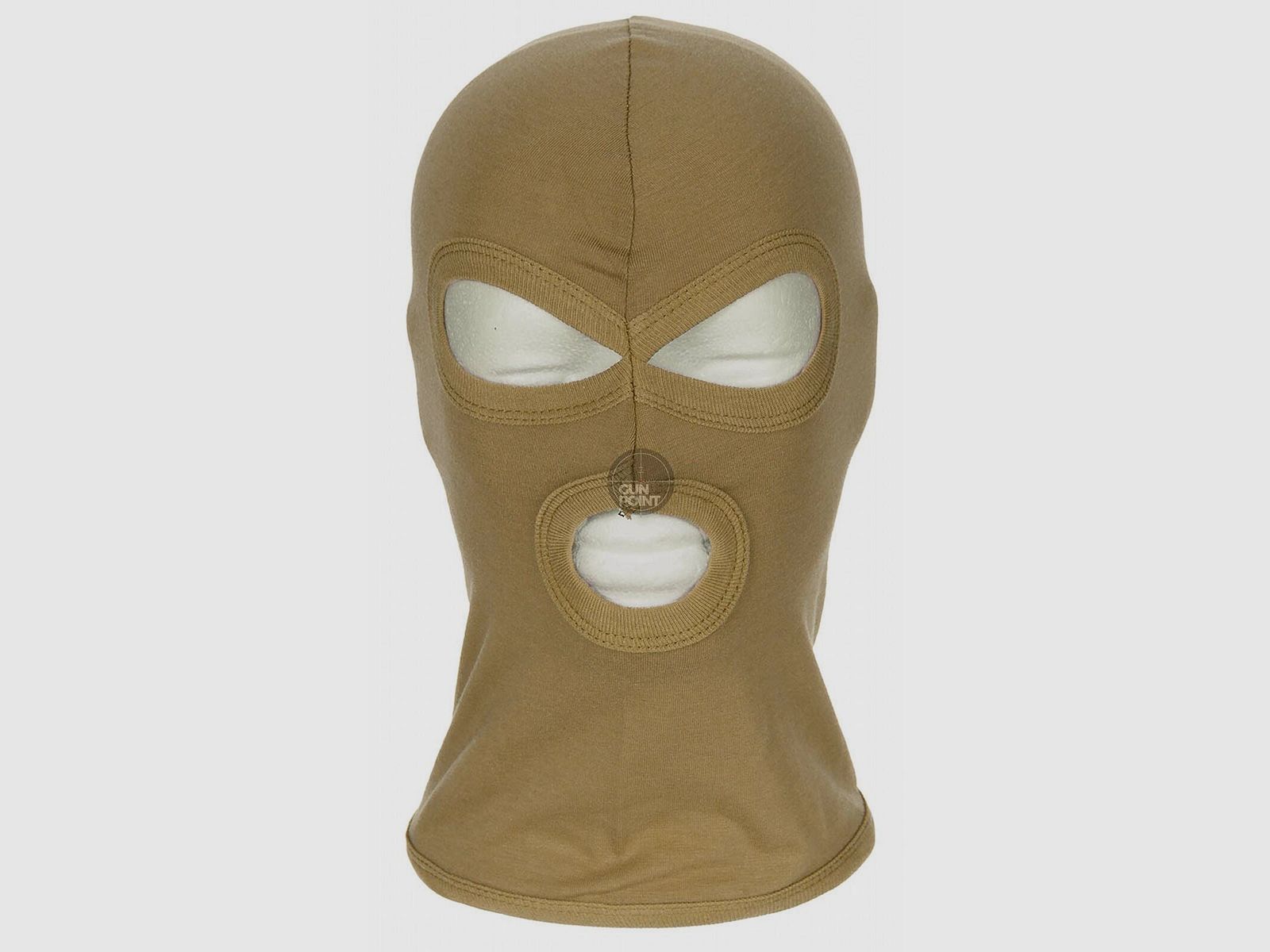 Balaclava, 3-Loch, dünn,coyote tan, 100 % Baumwolle