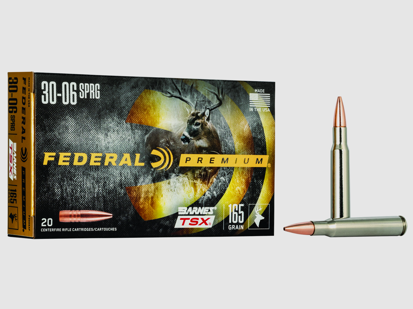 Federal Büchsenmunition Premium .30-06 Spring 10,7g Barnes Triple-Shock X Bullet (TSX) Vital Shok