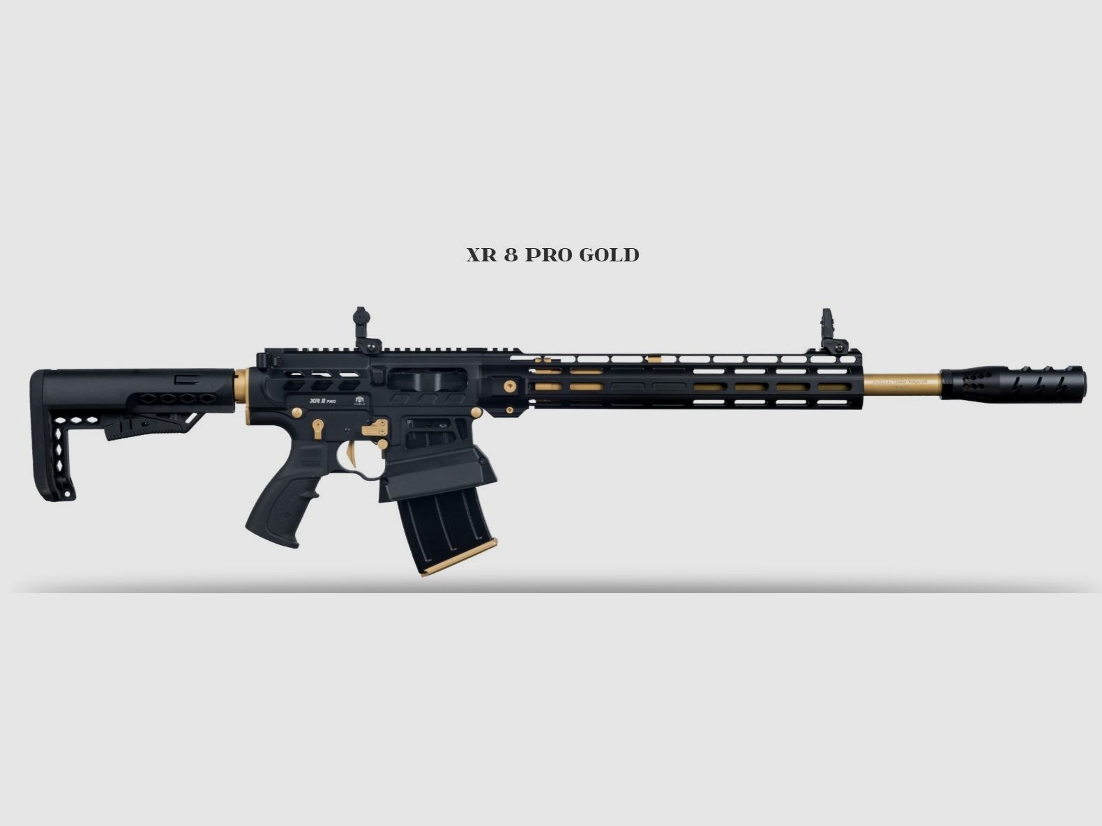 halfautom. Geweer met kastenmagazijn HUGLU XR 8 PRO GOLD Kaliber 12/76 - IPSC - Meerdistantie - Snelheid