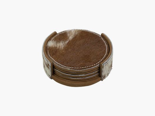 Lovergreen art of the table motif coasters made of leather 4x