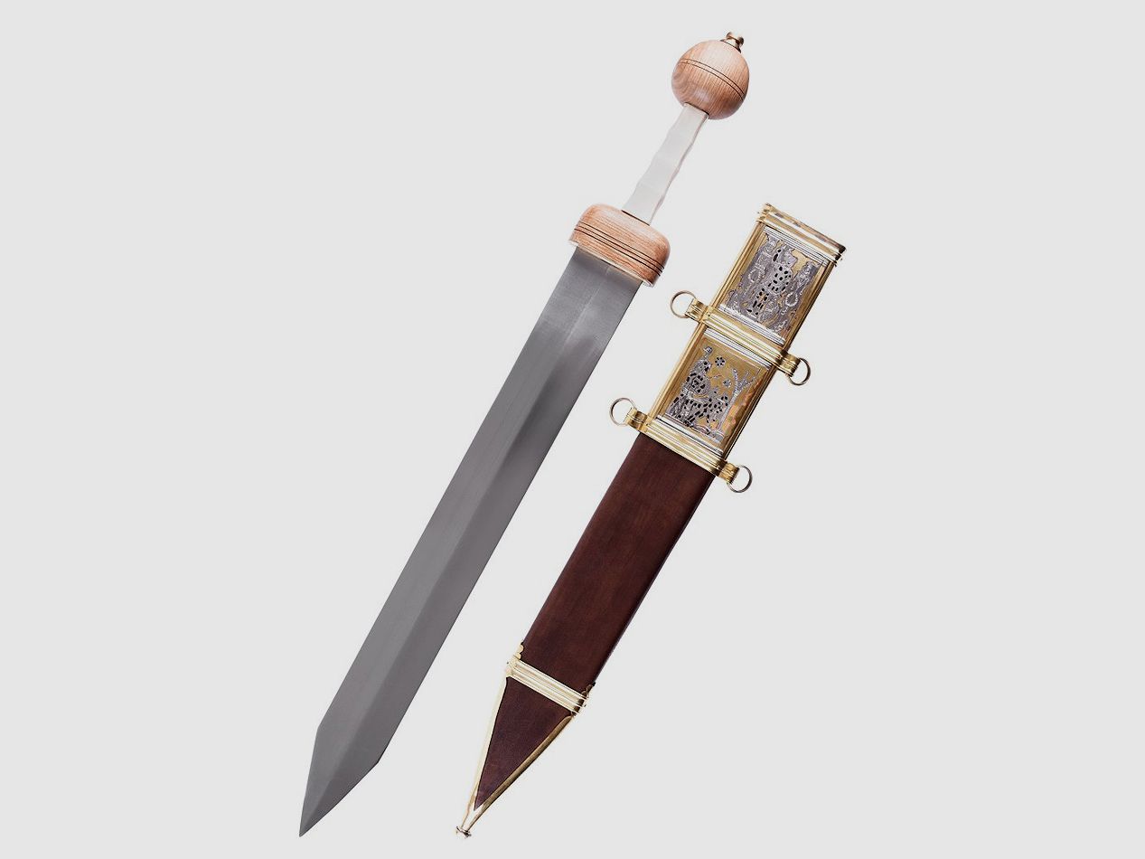 Gladius type Pompeii sword with scabbard