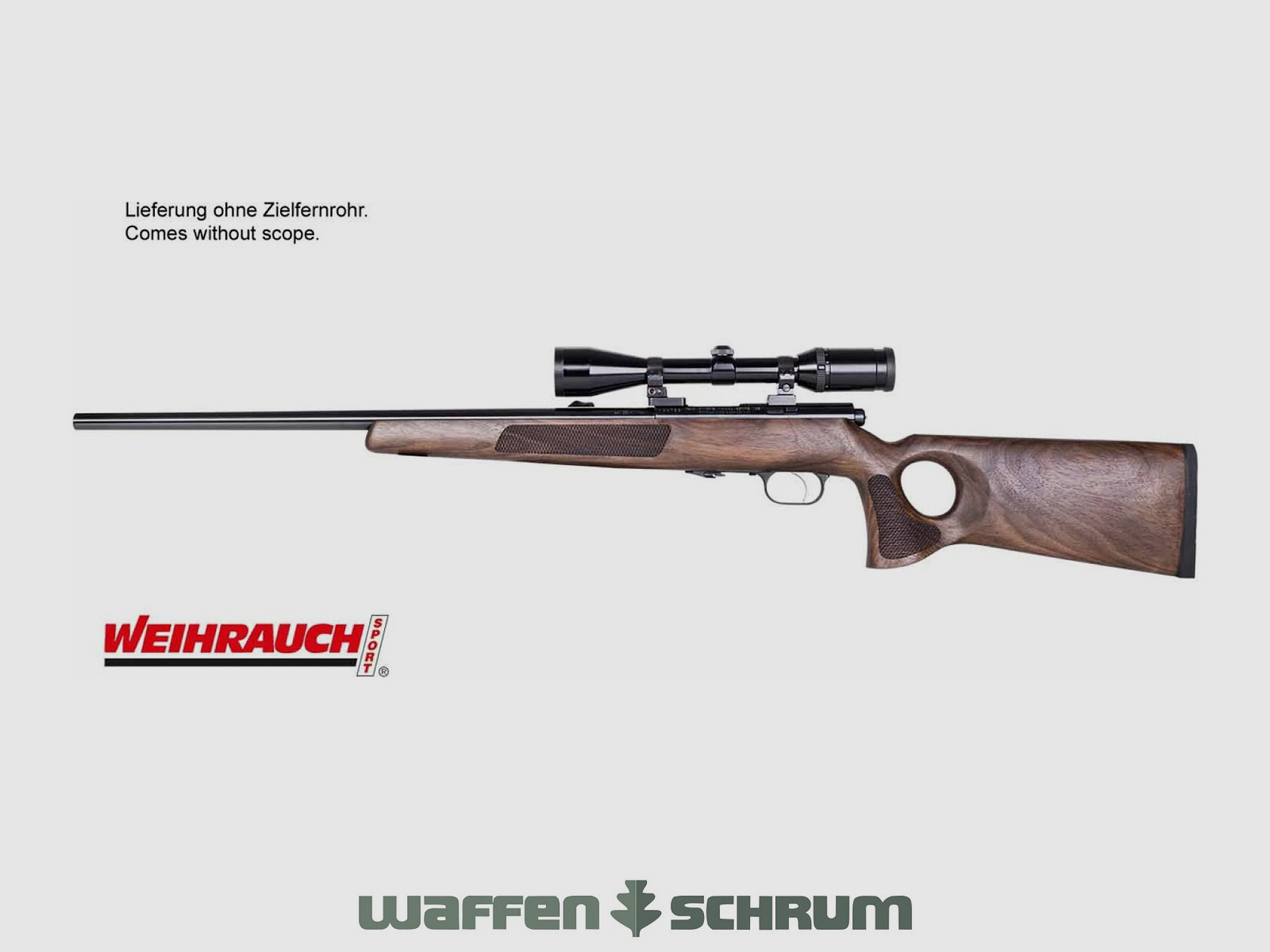 Weihrauch HW 66 Produktion Thumbhole .17Hornet mit Lochschaft LL51cm / 1/2''20UNF / ohne Visierung Direktabzug 1400g