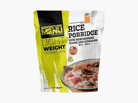 Adventure Menu Adventure Menu Lightweight Reisbrei mit Pflaume Himbeere Zimt