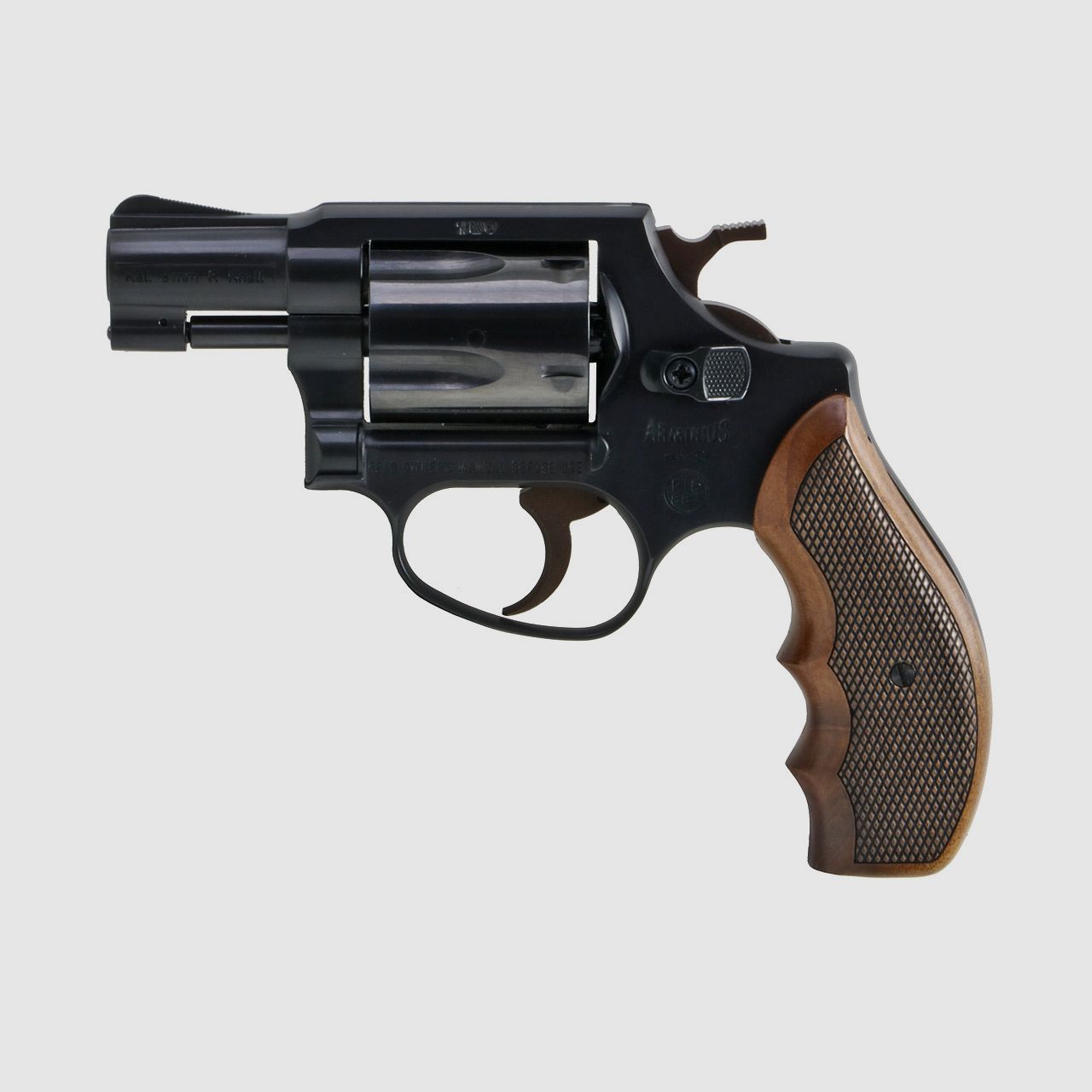 Combat Holzgriffschalen fĂĽr Schreckschuss-, Gas-, Signalrevolver Weihrauch HW 37 und 88 Fischhaut