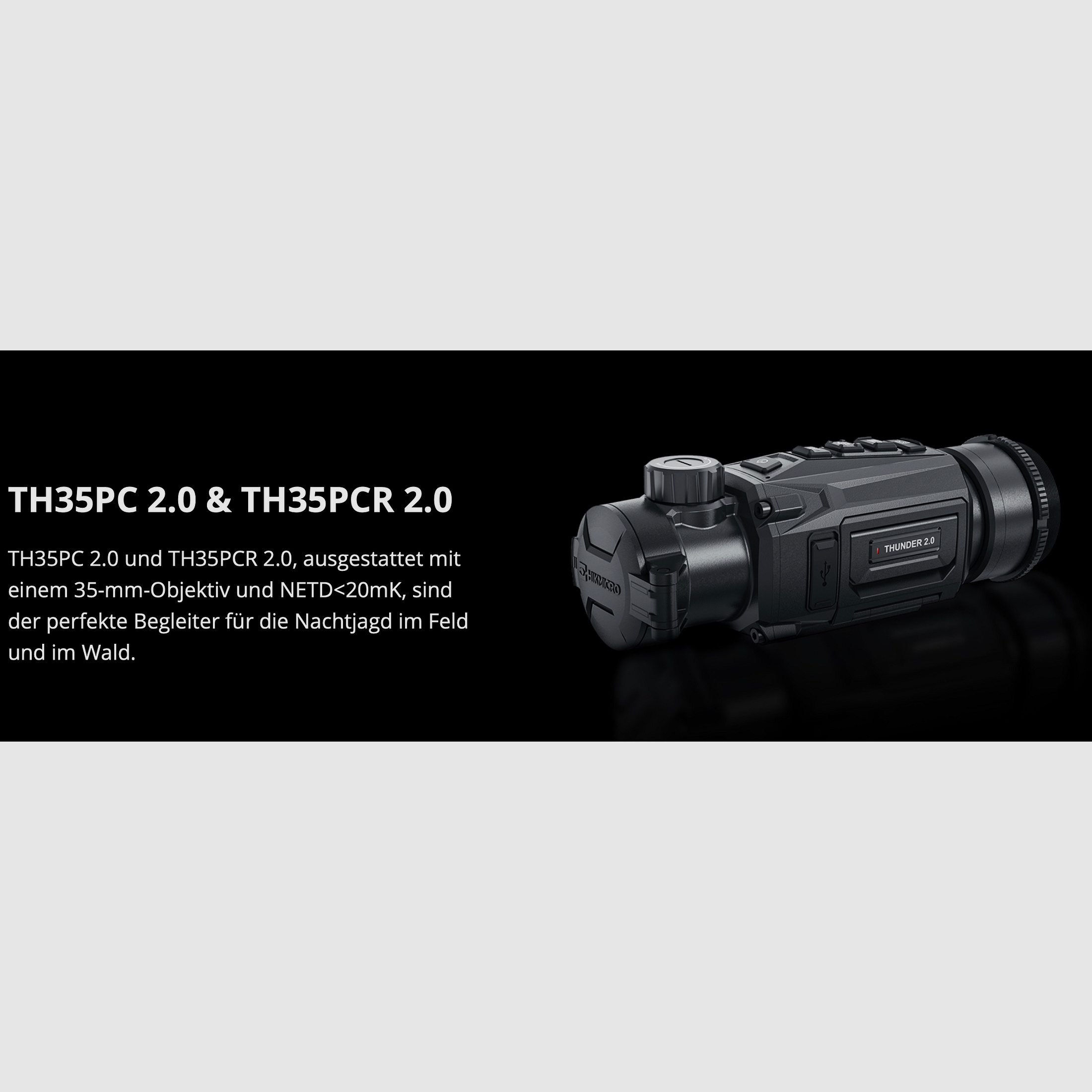 Hikmicro 50-2-083 Clip-On Thunder TE19C 2.0 Wärmebildvorsatzgerät 256x192 Pixel 12µm weniger als 35