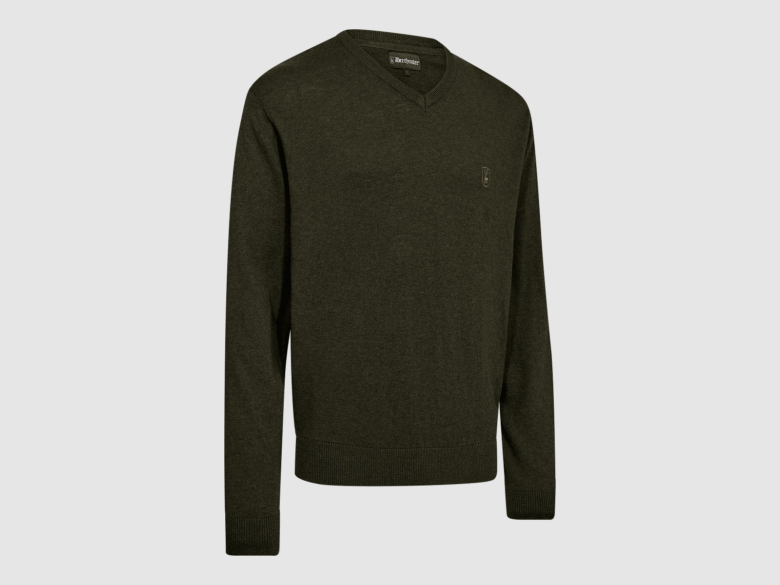 Deerhunter Harrington maglione a maglia con scollo a V per uomo Forest Ember Melange M