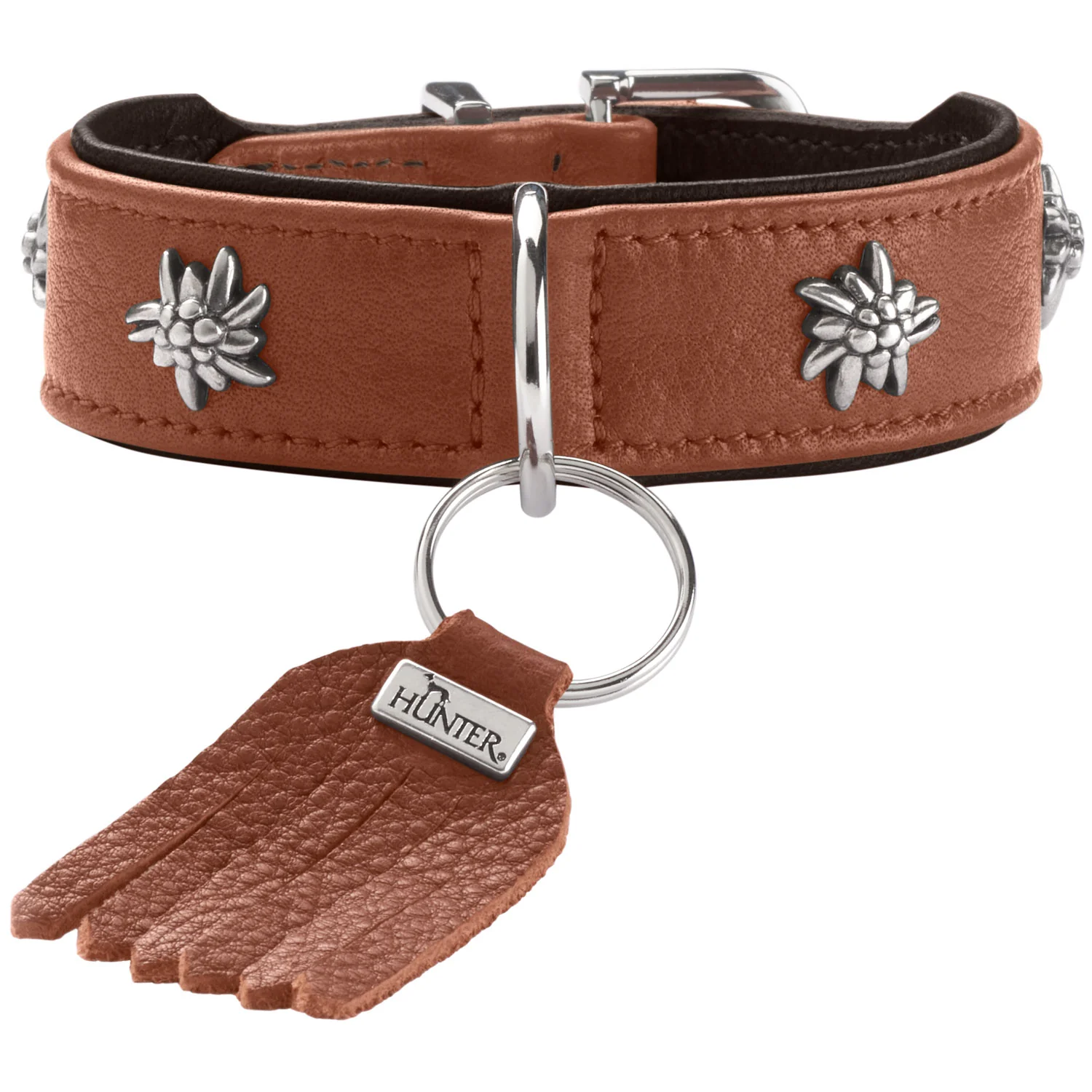Hunter halsband München in cognac/zwart, afbeelding 1 van 5