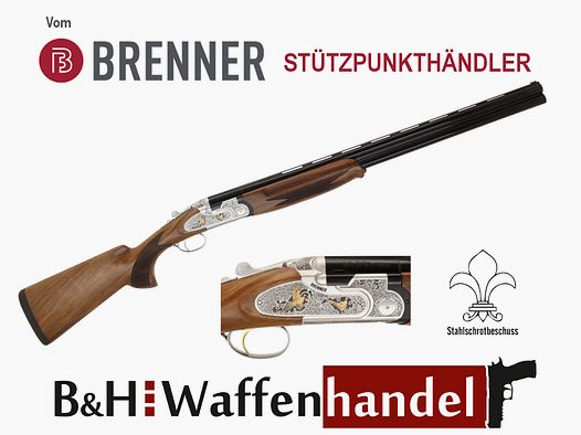 Neuwaffe, auf Lager: Bockdoppelflinte Brenner Modell: BF20 Premium Gold Kal.: 12/76 Lauflänge: 71cm / 710mm