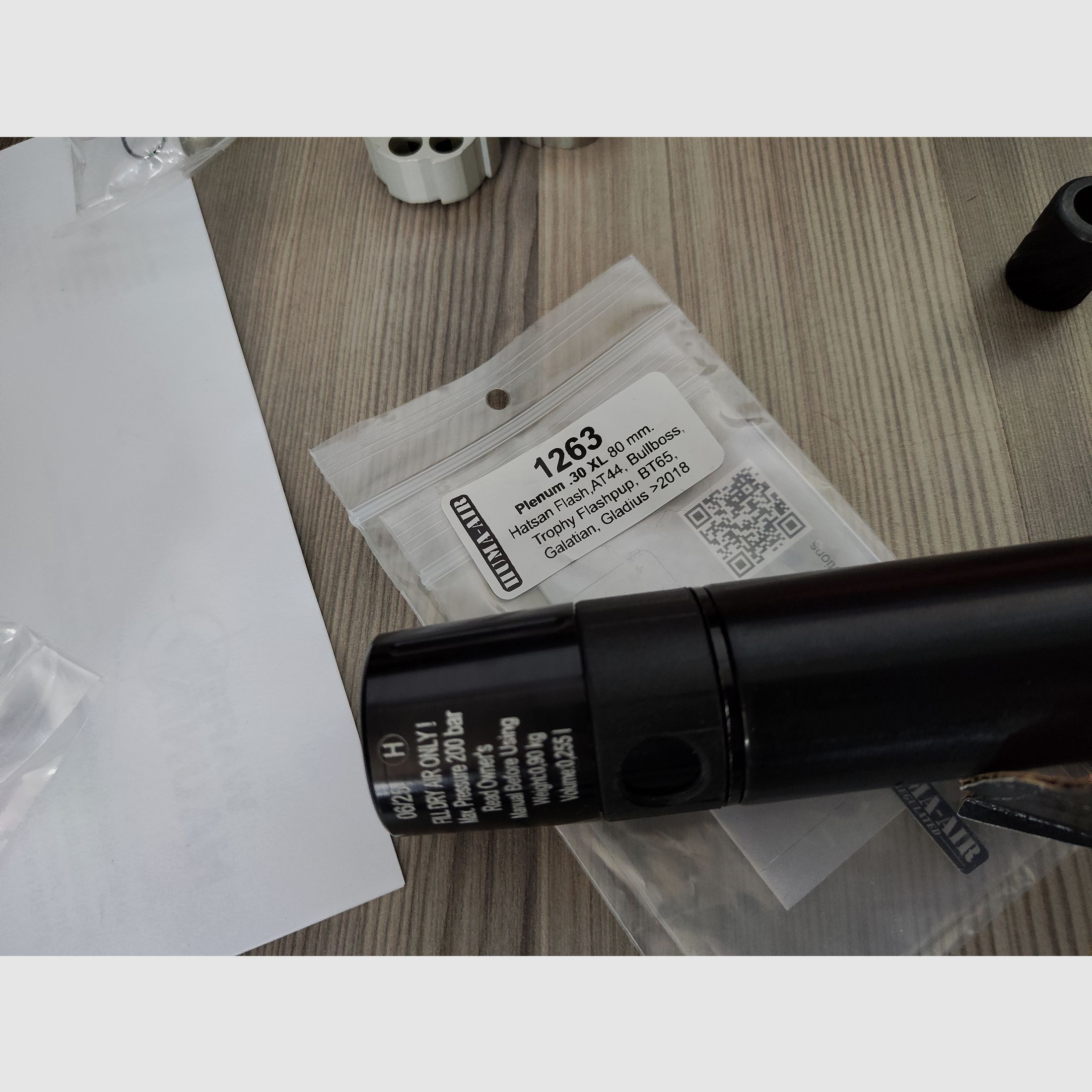 Hatsan BT65 Elite .30 (7.62mm) – Complete set including tuning cartridge (Huma-Air) & custom silencer up to 130 Joules*