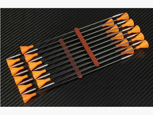 AlexBow Blasrohrpfeile .625 Carbon mit Stahlspitze orange
