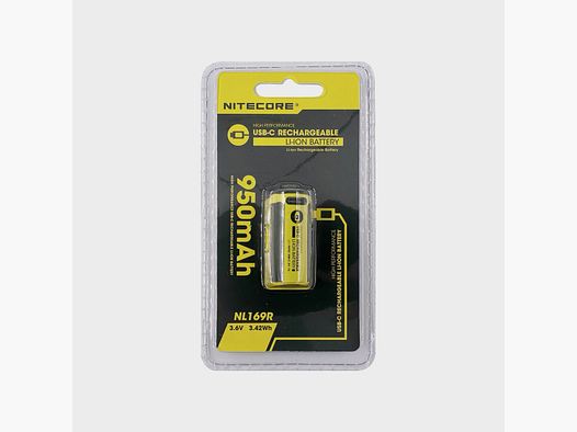 Nitecore – NL169R USB-C Rechargeable Li-ion battery 950mAh