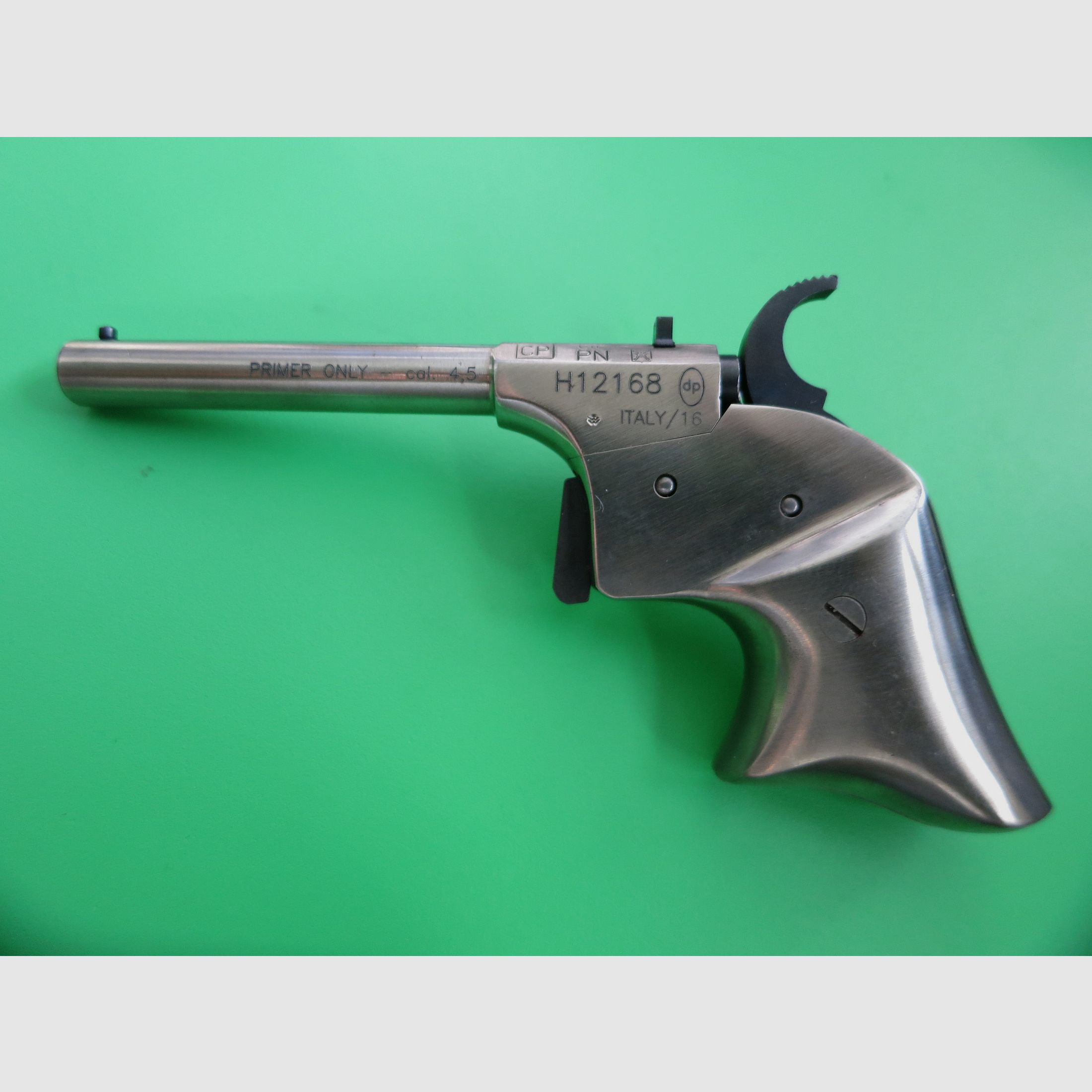 DP Davide Pedersoli Derringer Rider, Edelstahl, Kal. 4,5; .177, wie neu! Vorderlader Perkussion   #9