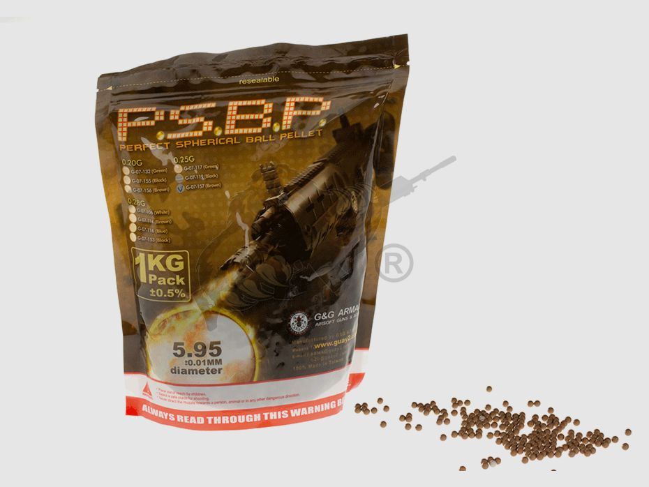 Perfect Airsoft BB`s 0.25g (4.000 Stück) diameter 5,95mm - Braun