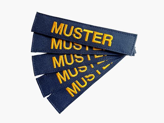 ASMC Namensbänder 5er Set blau goldfarben