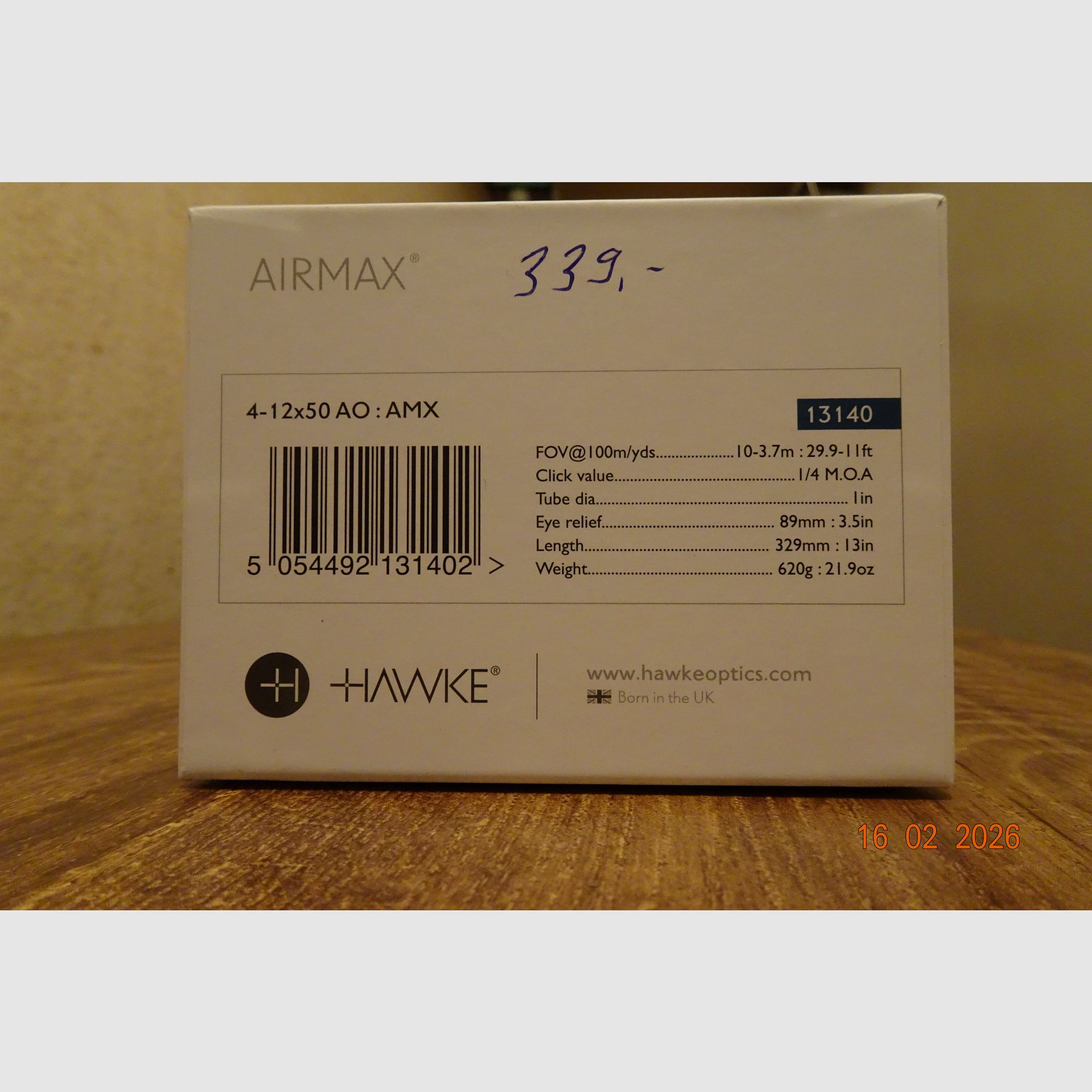 HAWKE Airmax 4-12x50 AO : AMX