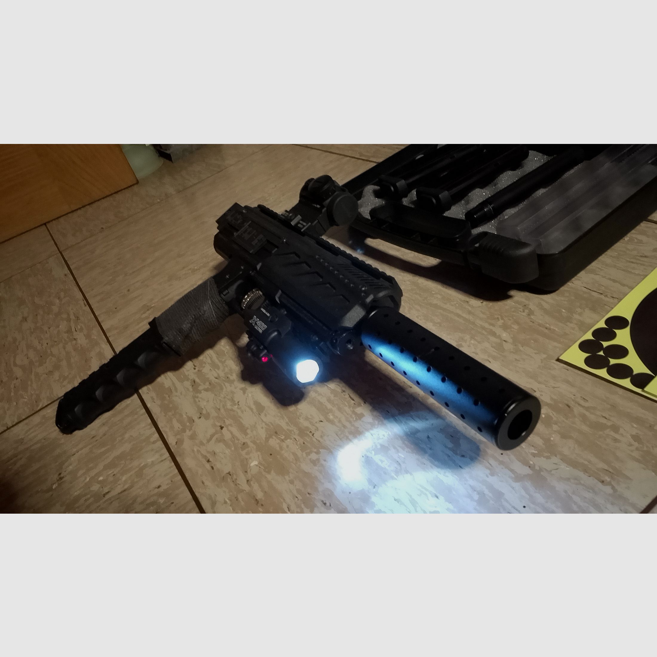 !Update! Tippmann Tipx MSC Body Kit Markierer .68 Zubehör Paintballs Gummibälle Alu Kugeln Cal 68 CO2 Set Visier Rot Grün Punkt Socom Laser Lampe