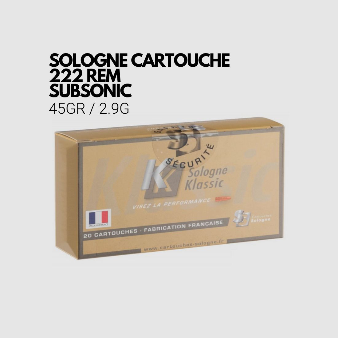 SOLOGNE PATRONE 222REM SUBSONIC 45GR/2.9G, Bild 2 von 3