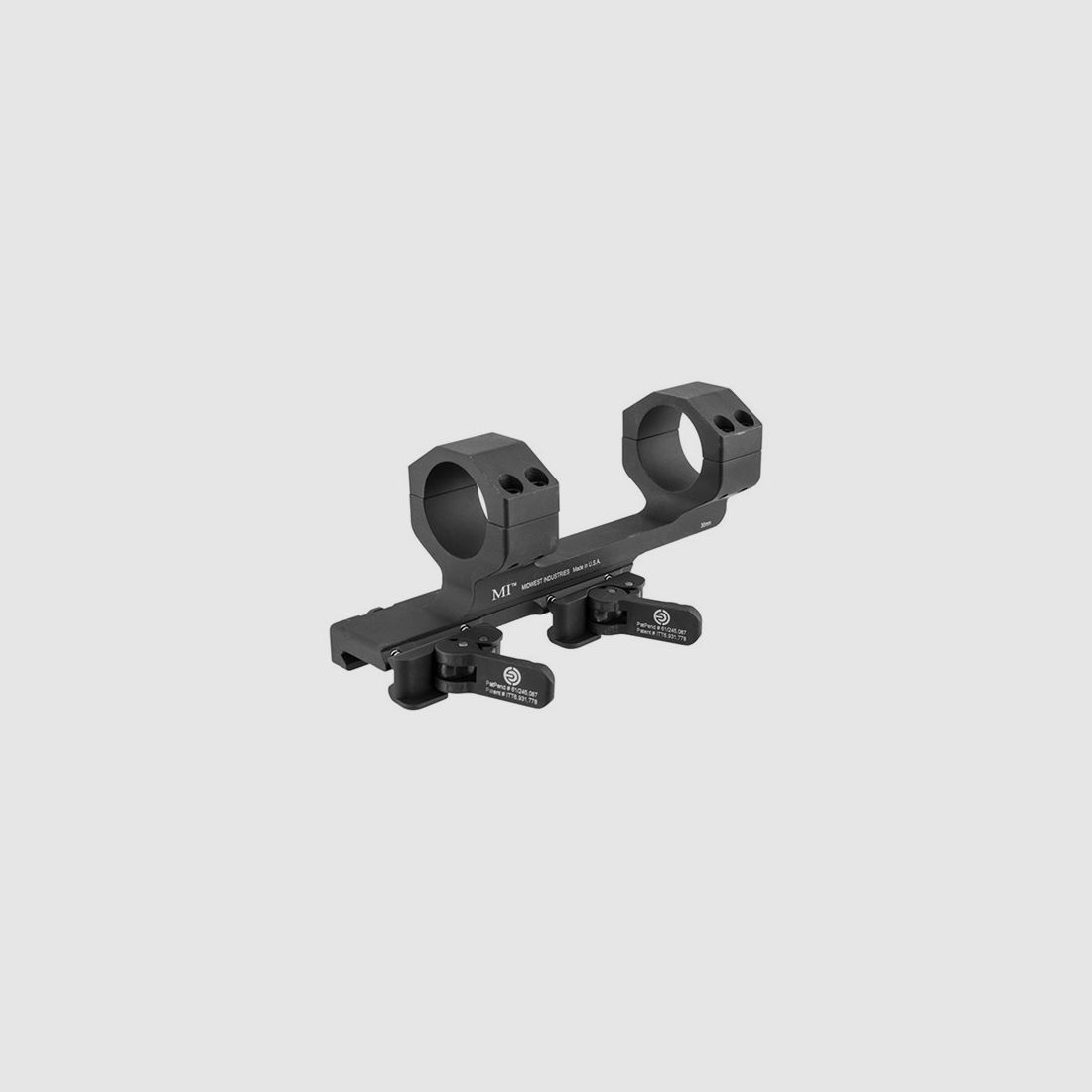 MIDWEST INDUSTRIES 30MM 1.5″ 0 MOA QD CANTILEVER MOUNT, BLACK, image 4 of 5