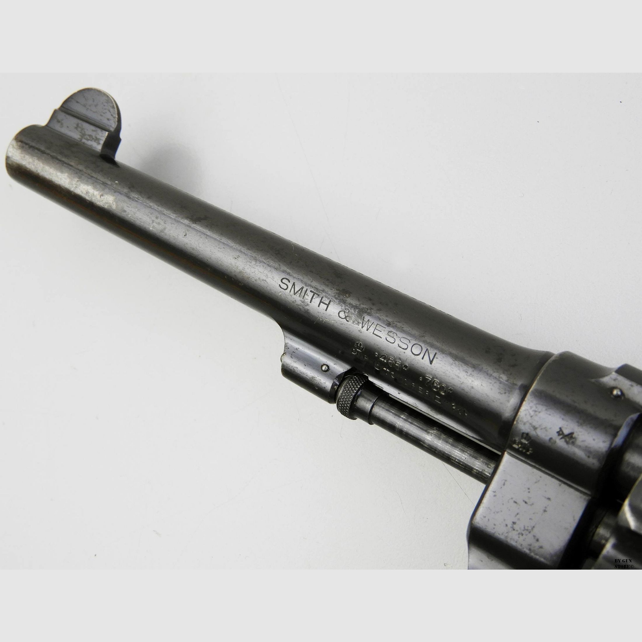 Revolver Smith & Wesson mod. Mark I Hand Ejector 1nd Model TRIPLE LOCK cal. 455 matr. 12687, immagine 6 di 11