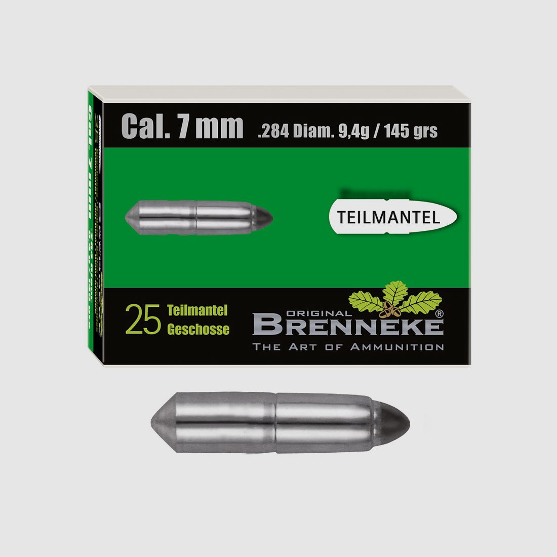 Brenneke Geschoss 7mm (.284) TM 9,4g / 145grs 25 Stück