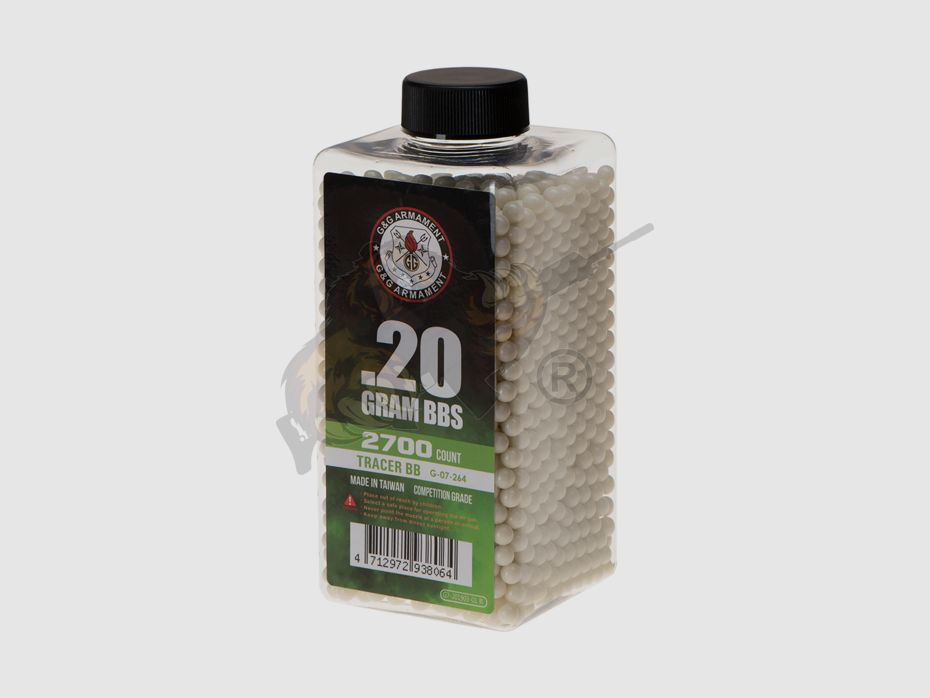 G&G Tracer Airsoft BB 2700rds 0,20g (2.700 Stück) - Leuchtspur Grün