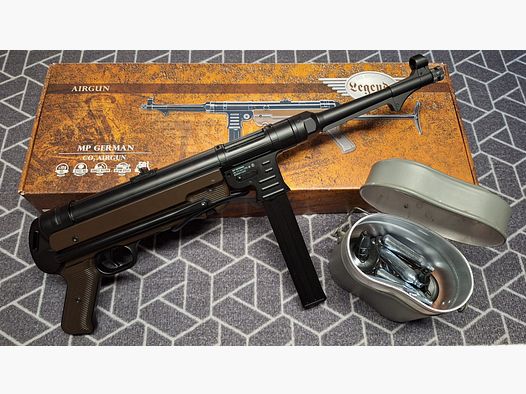 Legends MP40 - 4.5 mm steel BB Co2 - full metal! With CO2 + ammunition + handle!